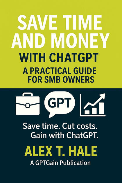 Book cover Save Time and Money with ChatGPT by Alex T. Hale)